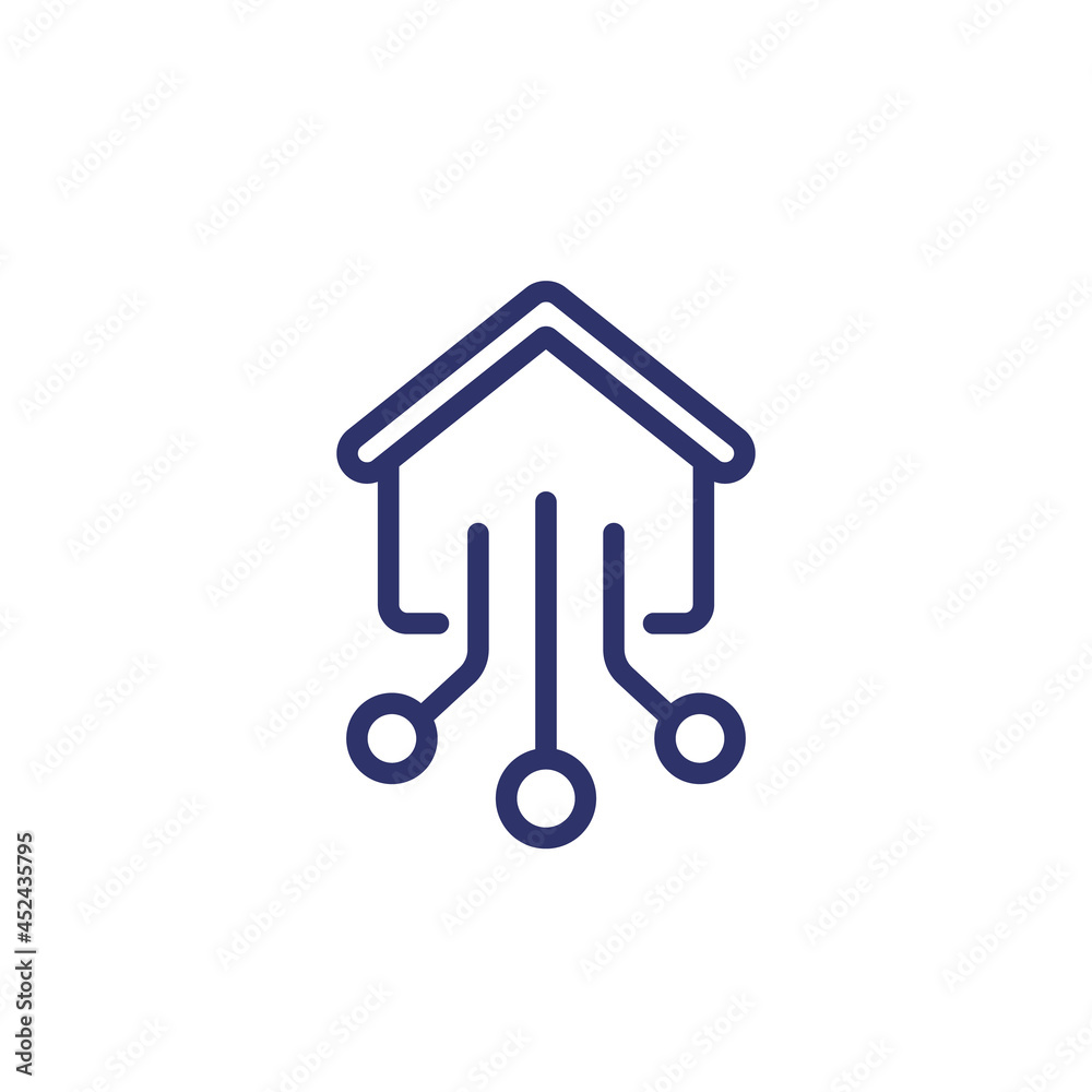 Smart home, house control line icon Smart home, house control line icon