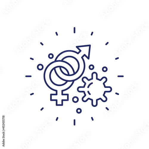 Sexual transmitted disease, STD line icon