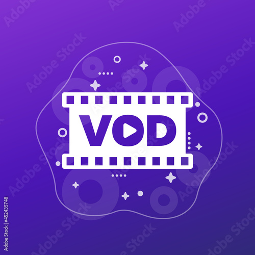 VOD, video on demand vector illustration