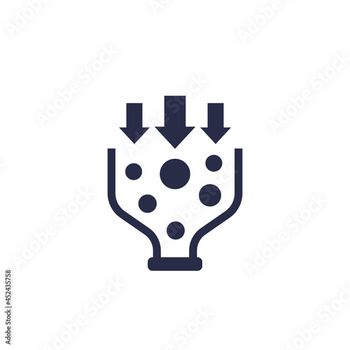 Bottleneck analysis icon on white
