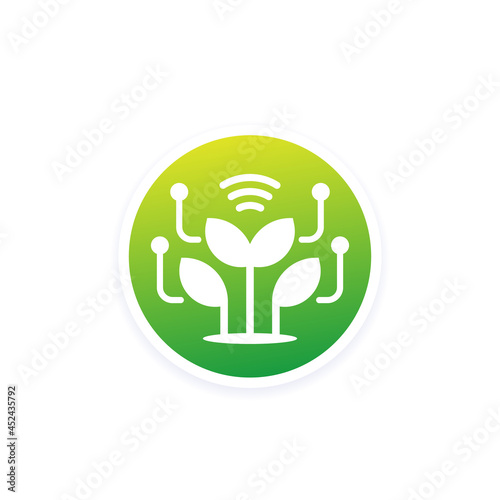 smart farming and agriculture technology vector icon