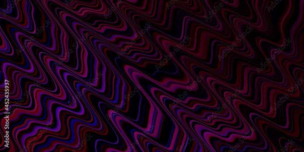 Dark Pink, Blue vector background with curves.