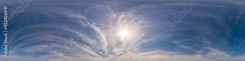 Canvas Print Blue sky panorama with Cirrus clouds