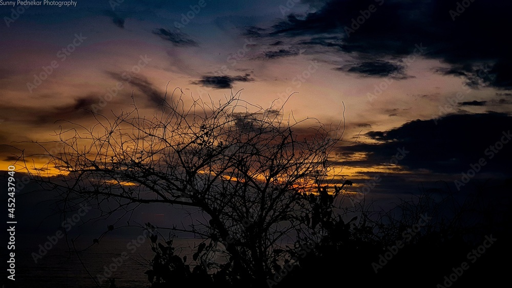 Fototapeta premium sunset over the river