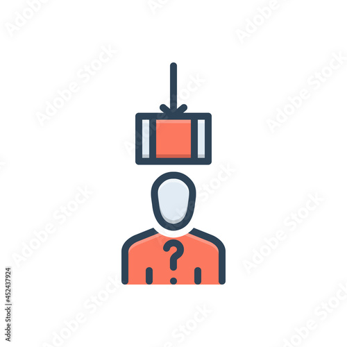 Color illustration icon for  suspect