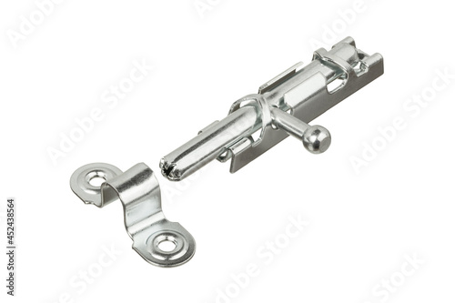 Εκτύπωση καμβά Stainless steel bolt latch isolated on white background