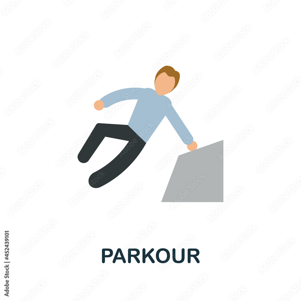 Parkour icon. Flat sign element from extreme sport collection. Creative Parkour icon for web design, templates, infographics and more