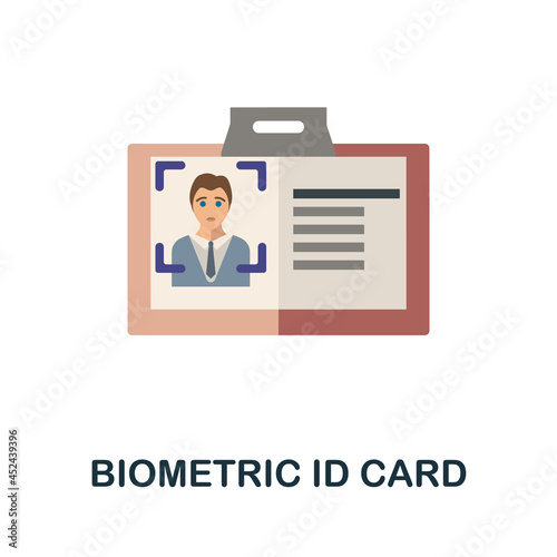 Biometric Id Card flat icon. Colored sign from futurictic technology collection. Creative Biometric Id Card icon illustration for web design, infographics and more