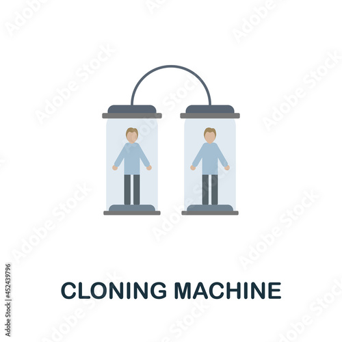 Cloning Machine flat icon. Colored sign from futurictic technology collection. Creative Cloning Machine icon illustration for web design, infographics and more