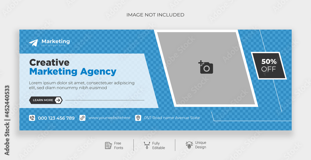 Marketing business cover, Corporate social media post template design, Digital business marketing promotion social media cover template 