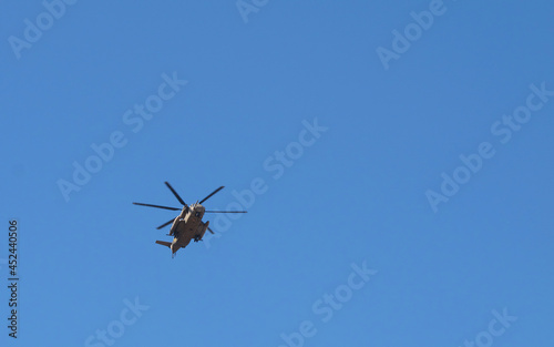 helicopter flying in sky