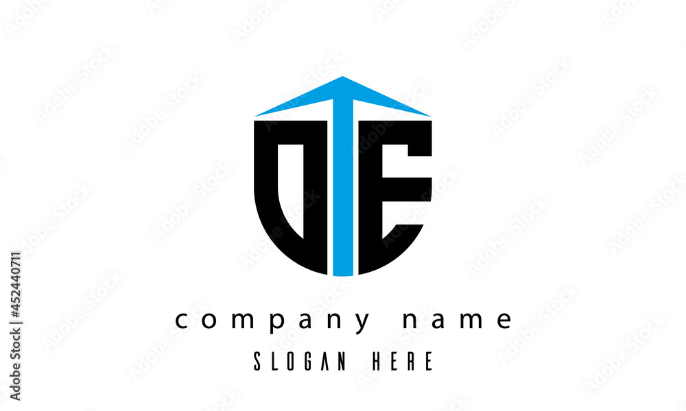 Obraz premium OE shield creative latter logo vector
