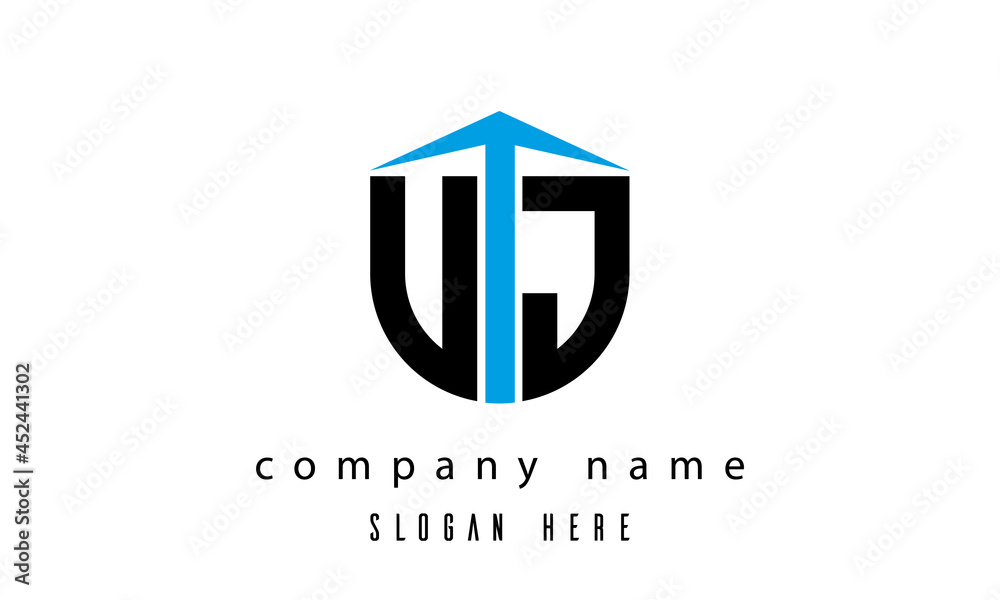 UJ shield creative latter logo vector UJ shield creative latter logo vector