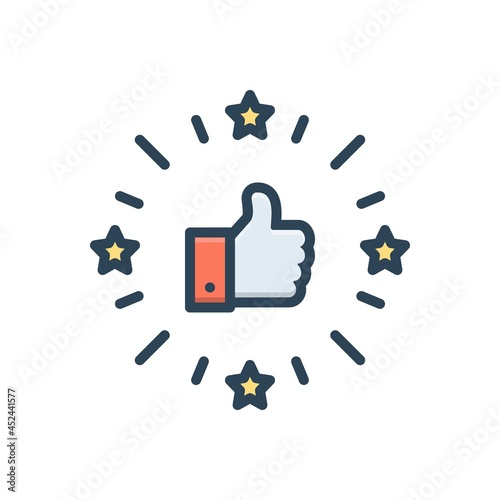 Color illustration icon for excellent