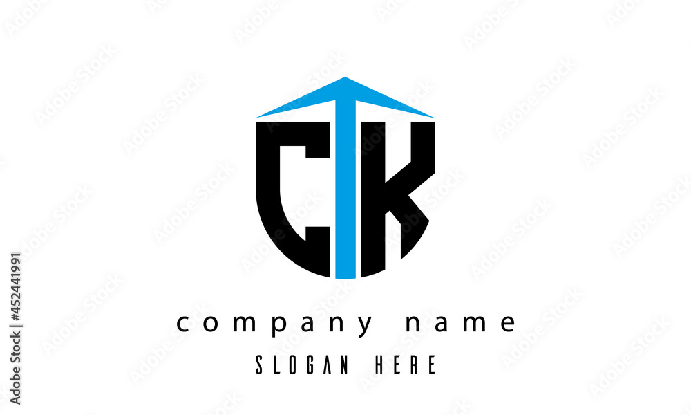 Fototapeta premium CK shield creative latter logo vector