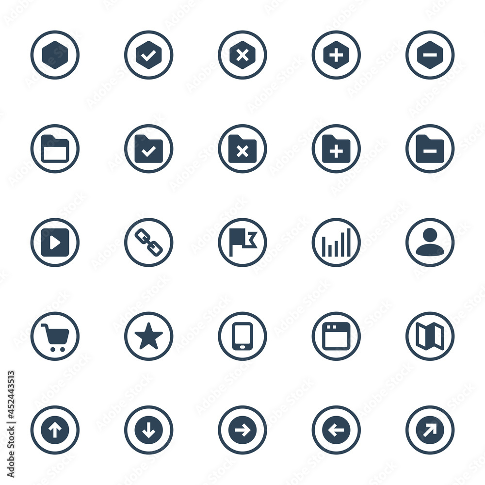 Circle glyph icons for ui ux. Circle glyph icons for ui ux.