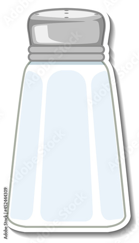 Empty salt bottle sticker on white background