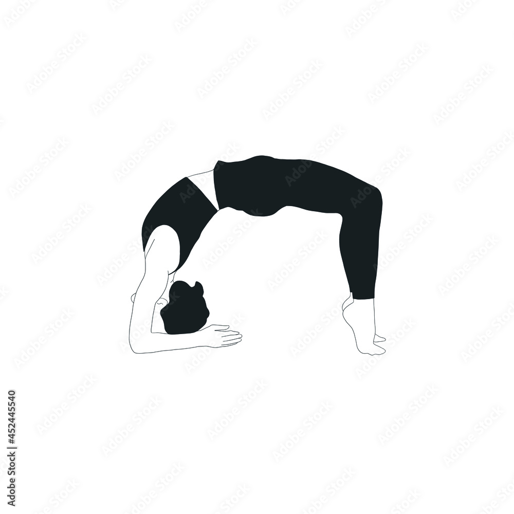 Woman doing asana, yoga practice, spiritual conscious lifestyle. Fitness and gymnastics. Caring for body and soul Woman doing asana, yoga practice, spiritual conscious lifestyle. Fitness and gymnastics. Caring for body and soul