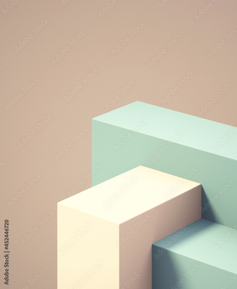 3d podium for mock up for product presentation, abstract pastel color background, 3d rendering 3d podium for mock up for product presentation, abstract pastel color background, 3d rendering