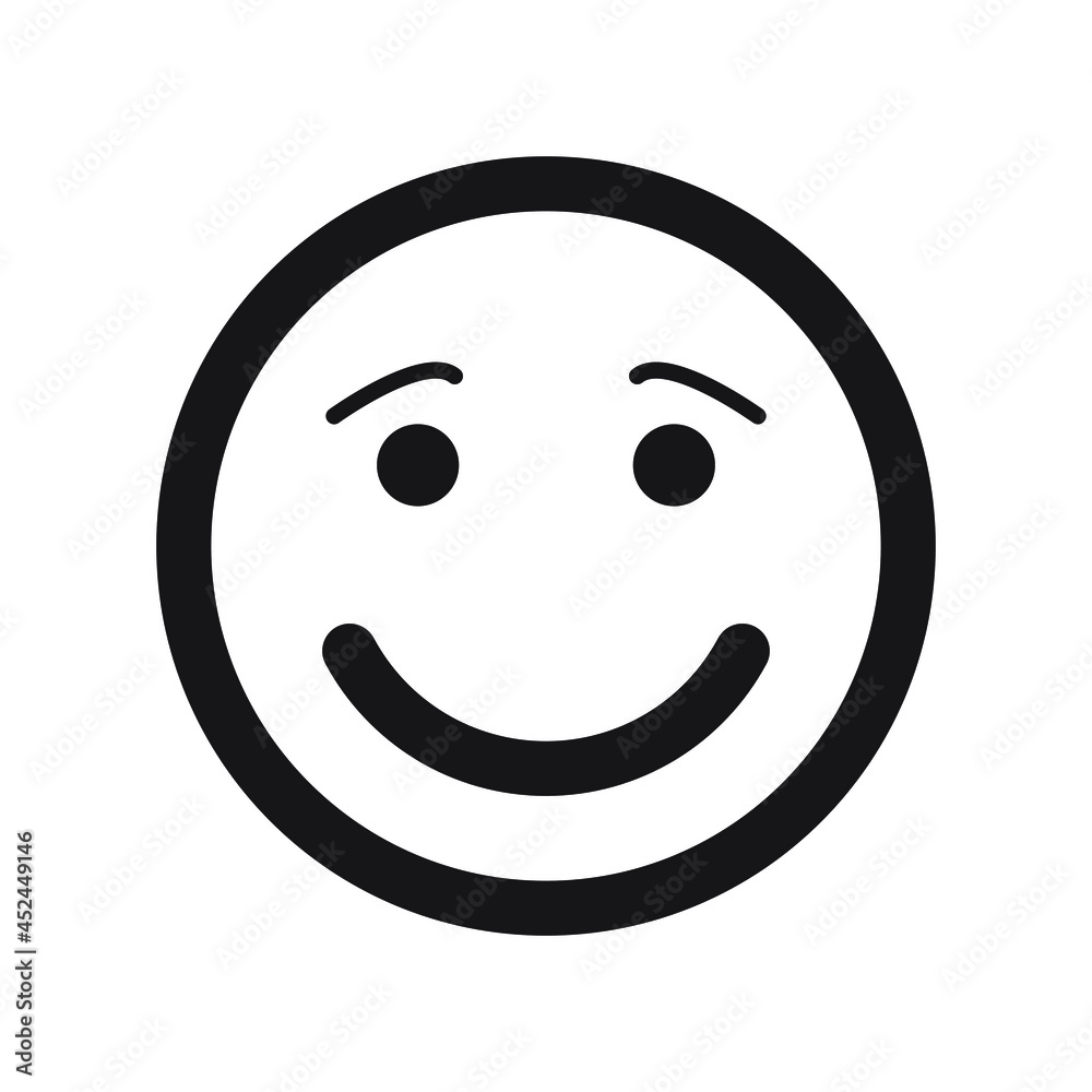 Fototapeta premium Smile icon vector. Face emoticon sign