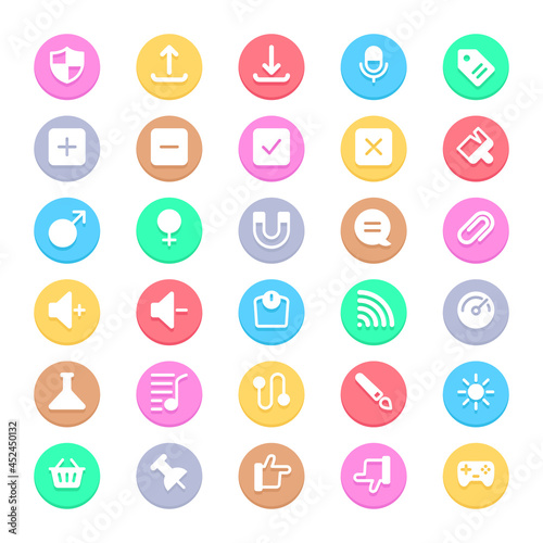 Circle color glyph icons for web & mobile.