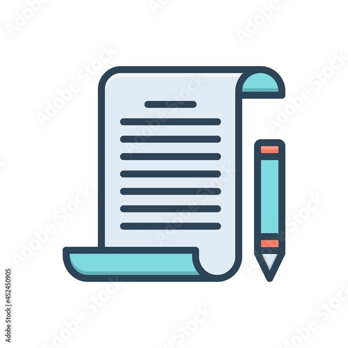 Color illustration icon for assignment 
