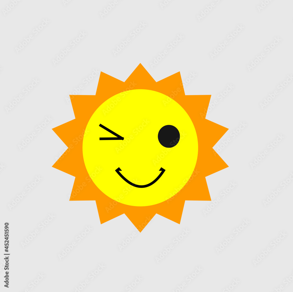 The bright big sun smiles and winks.
