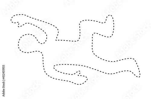 dead body dotted chalk outline design.