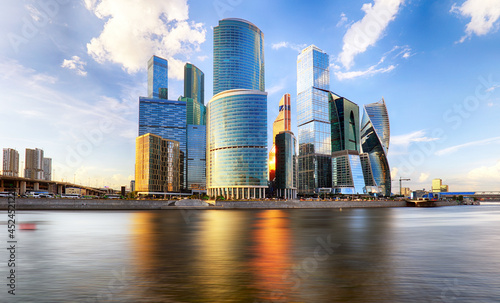 Modern skyscrapers business center Moscow - City in Russia