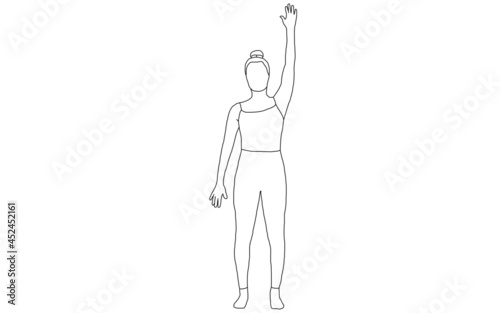 yoga, dynamic mountain, tadasana modification, moving arms up and down photo