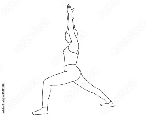 yoga, virabhadrasana 1, warrior 1