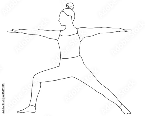 yoga, virabhadrasana 2, warrior 2 photo