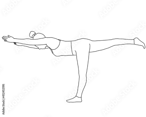yoga, virabhadrasana 3, warrior 3 photo