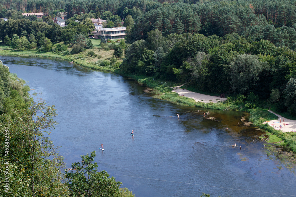 Fototapeta premium The Neris River in Vilnius. View from above 