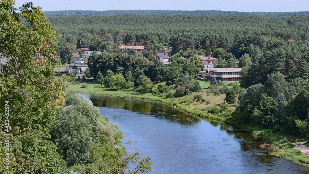 The Neris River in Vilnius. View from above 