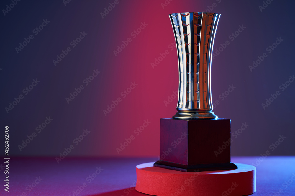 golden trophy on the colored background golden trophy on the colored background