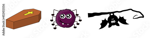 halloween divider. spooky icon line