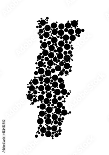 portugal map made with dots. silhouette vector design