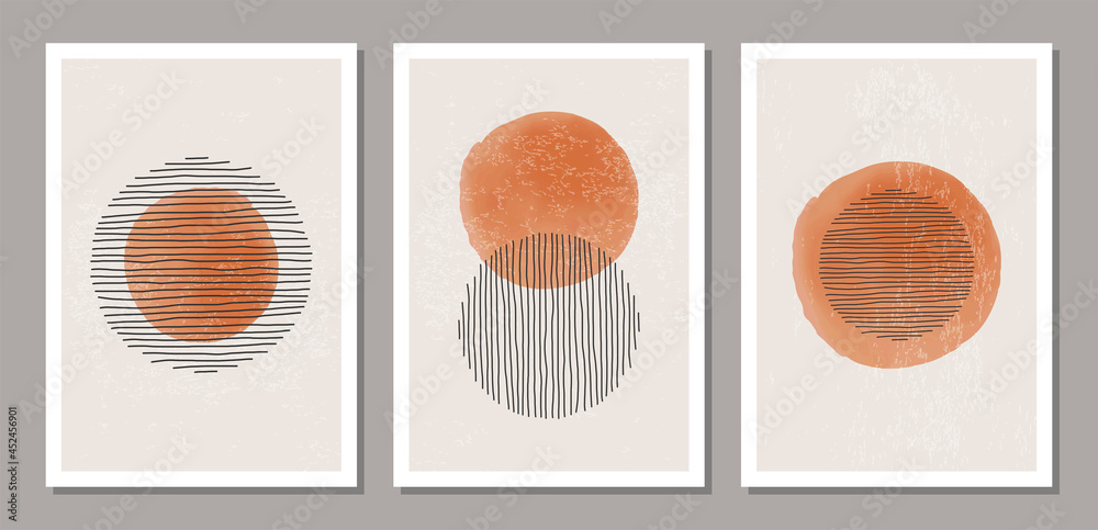 Set of trendy abstract creative minimalist artistic hand drawn composition Set of trendy abstract creative minimalist artistic hand drawn composition