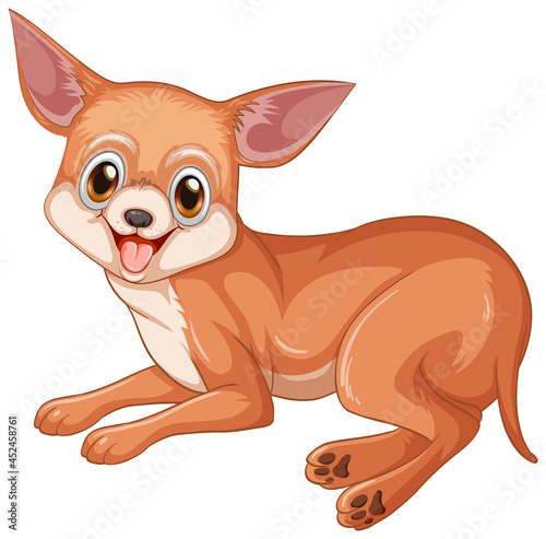 Chihuahua dog cartoon on white background