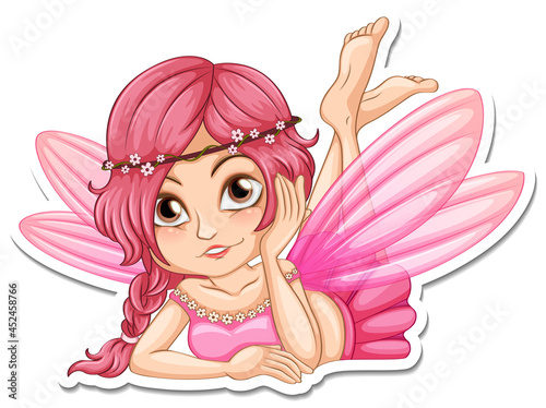 Beautiful fairy cartoon character sticker