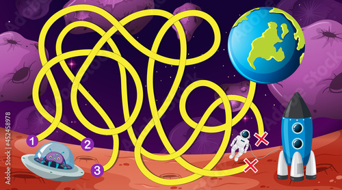 Maze game with space theme template