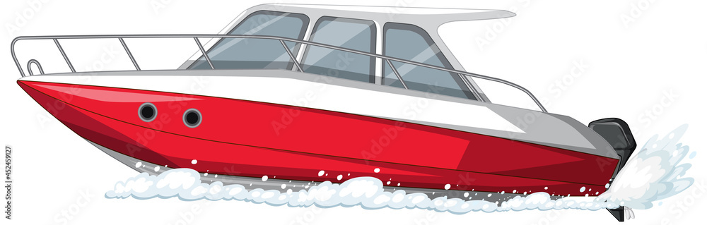 Speedboat or motorboat isolated on white background