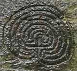 he Bronze Age labyrinth maze at Rocky Valley Cornwall