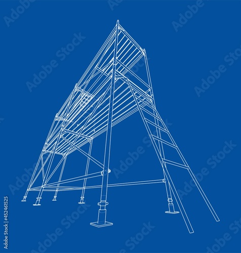 Prefabricated scaffolding. Vector