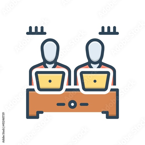 Color illustration icon for colleague 