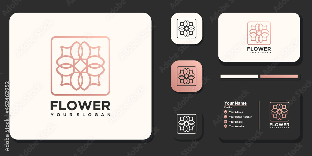 Fototapeta premium flower logo, cosmetic logo, yoga, beauty salon, logo reference for business