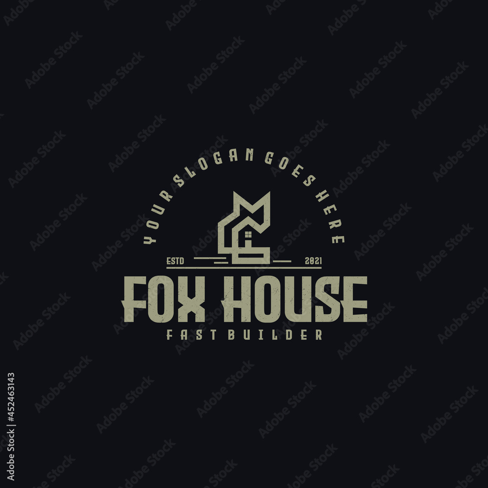 Naklejka premium fox house logo,logo reference for business