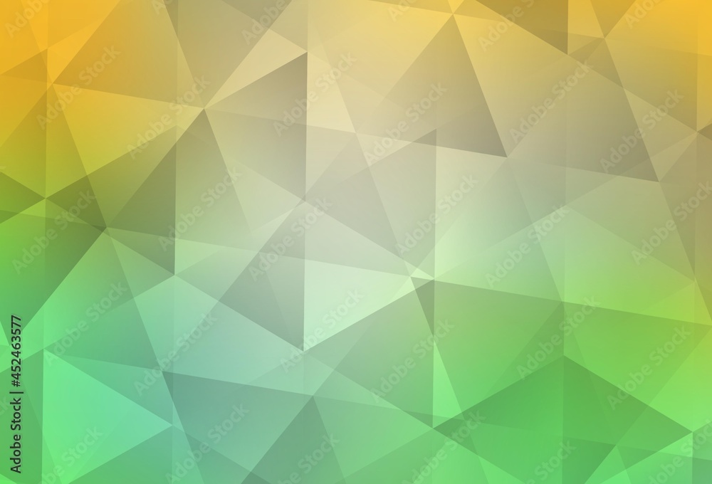 Light Green, Yellow vector abstract polygonal background.