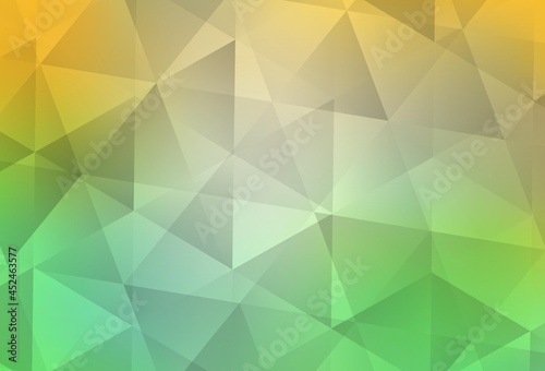 Light Green  Yellow vector abstract polygonal background.